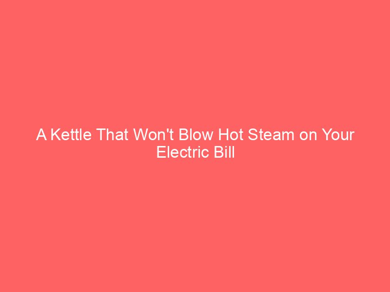 A Kettle That Won't Blow Hot Steam on Your Electric Bill